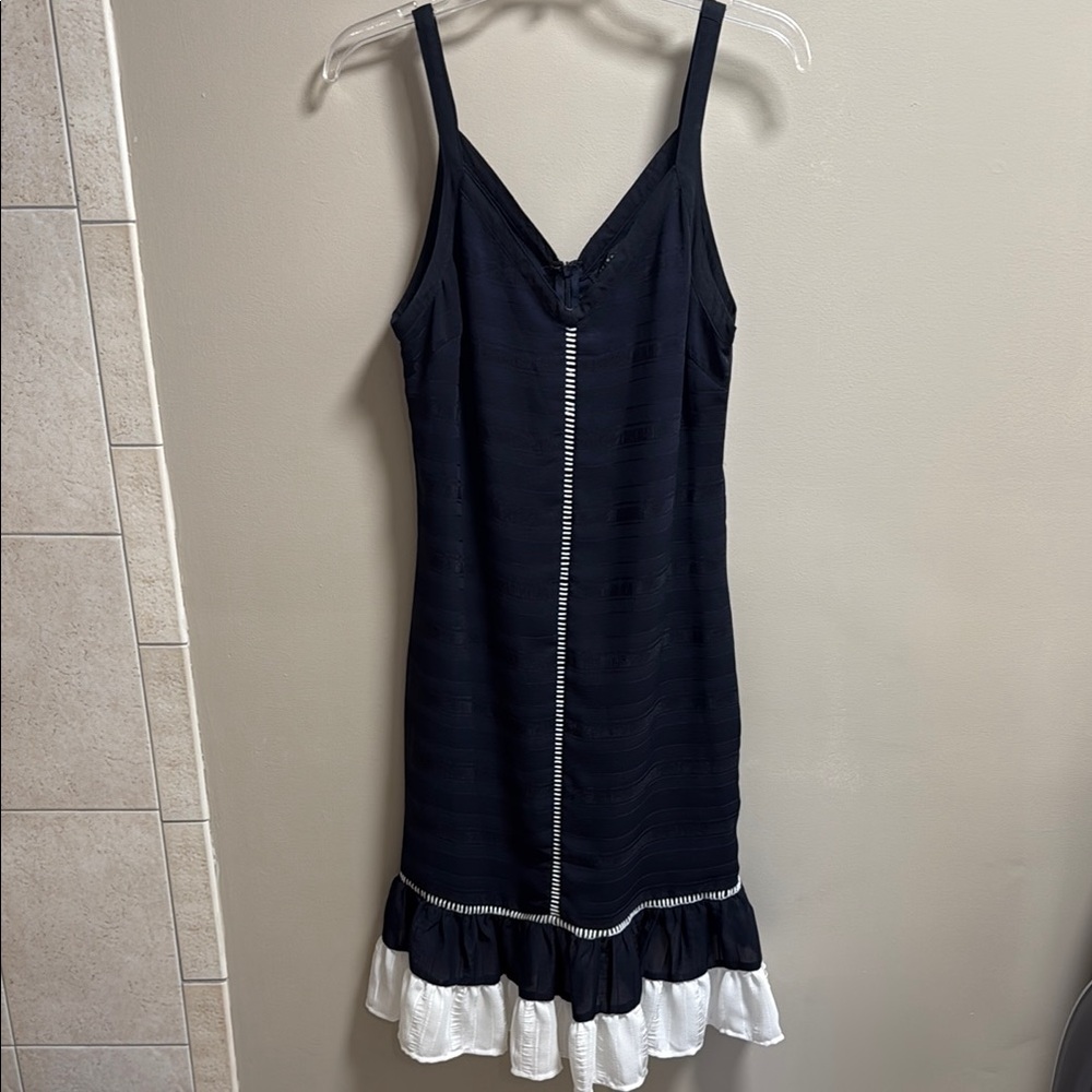 Endless Rose Black Dress with Subtle Stripes